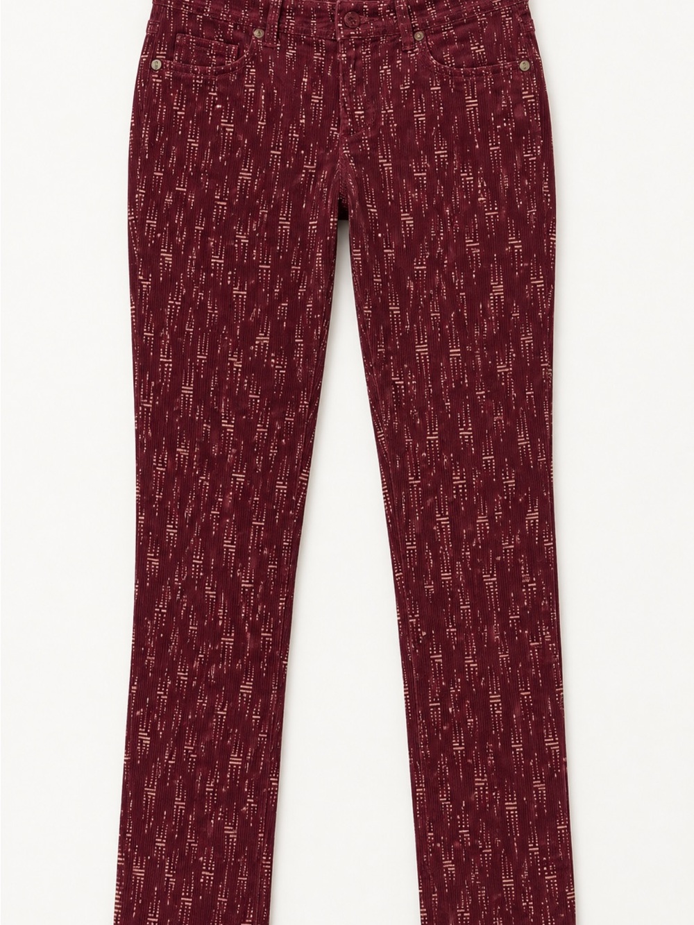 Pilcro and the Letterpress Maroon Patterned Skinny Jeans